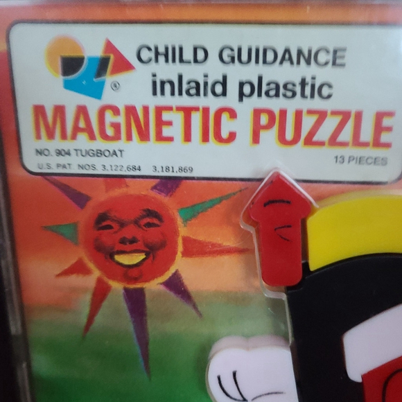 1960s Magnetic Puzzle No. 904 Tugboat PUFFY Vintage Toy - Picture 4 of 7